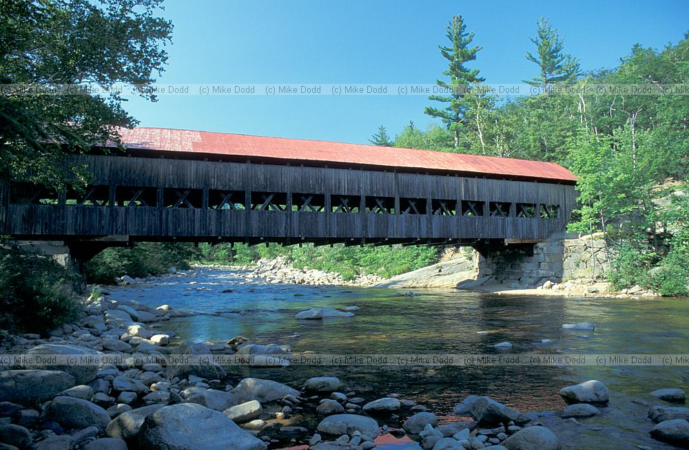 covered bridge white mountains