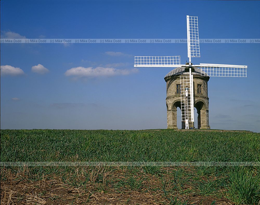 Chesterton tower mill Warwickshire being painted