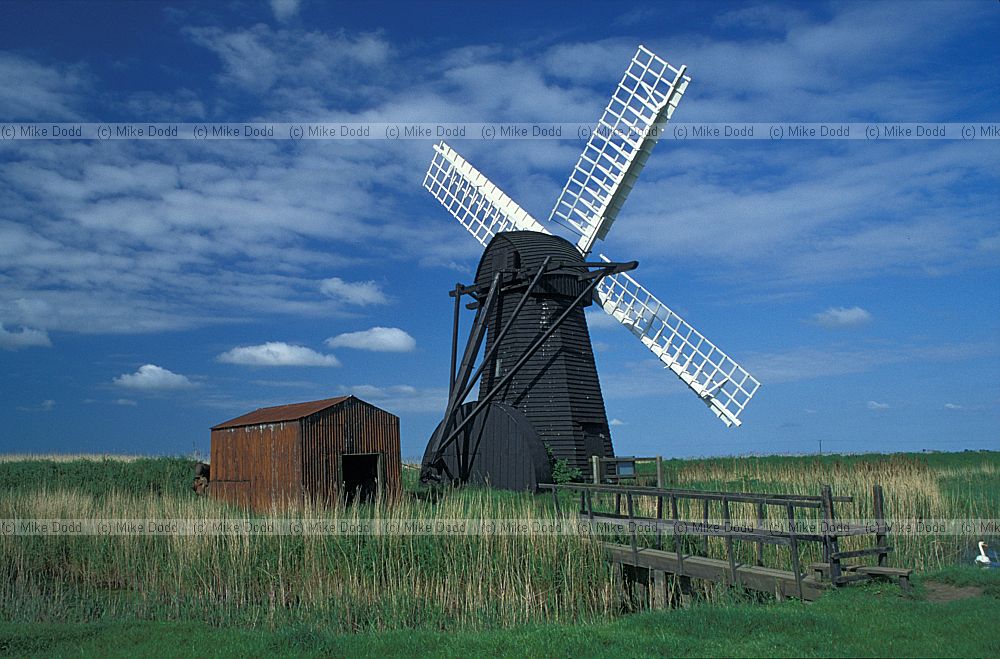 Herringfleet smock drainage mill Suffolk
