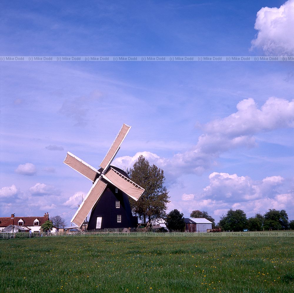 Lacey Green windmill with cloth covered sails Buckinghamshire