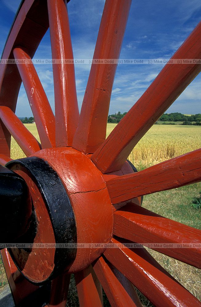 red wheel used to turn mill Pitstone Buckinghamshire